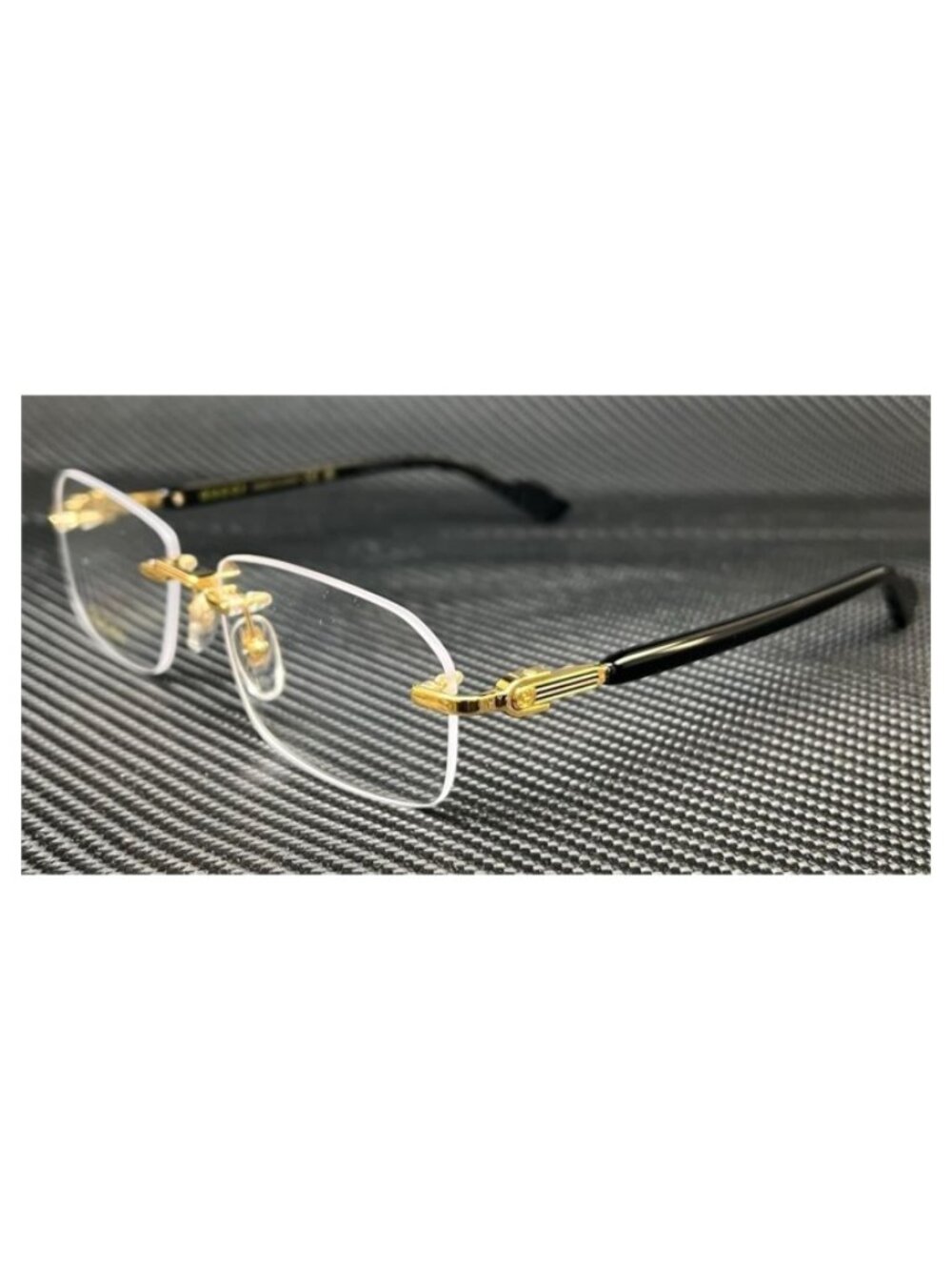 New Gucci Men  Black Gold Eyeglasses  56- 16- 140